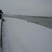 La plage du Crotoy enneigée février 2012